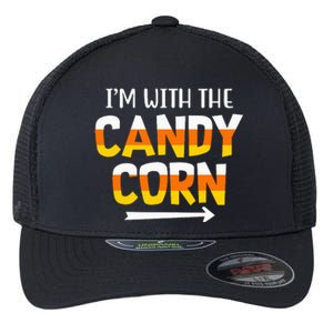 Funny Im With Candy Corn Halloween Matching Couples Flexfit Unipanel Trucker Cap