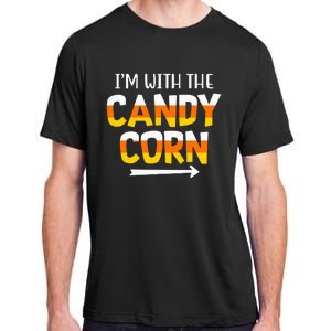 Funny Im With Candy Corn Halloween Matching Couples Adult ChromaSoft Performance T-Shirt