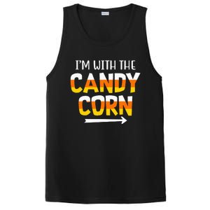 Funny Im With Candy Corn Halloween Matching Couples PosiCharge Competitor Tank