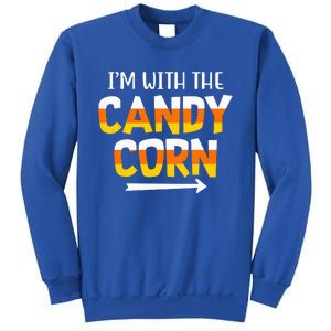 Funny Im With Candy Corn Halloween Matching Couples Sweatshirt