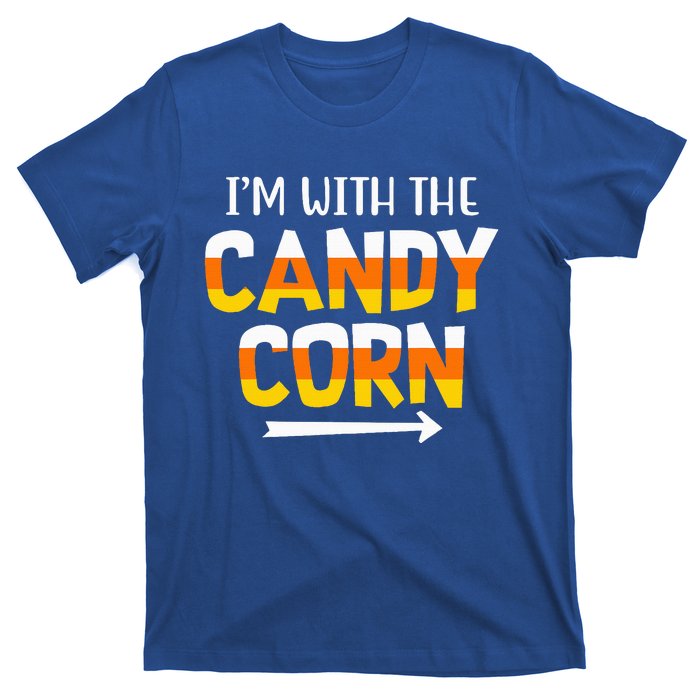 Funny Im With Candy Corn Halloween Matching Couples T-Shirt