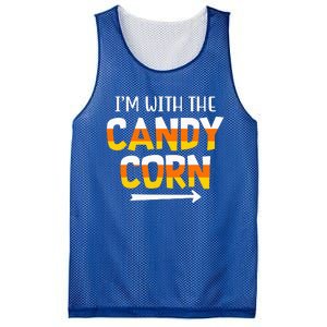 Funny Im With Candy Corn Halloween Matching Couples Mesh Reversible Basketball Jersey Tank