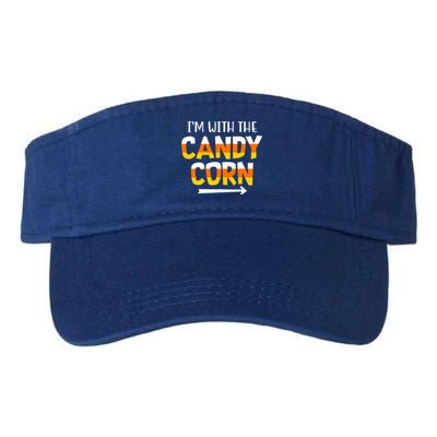 Funny Im With Candy Corn Halloween Matching Couples Valucap Bio-Washed Visor