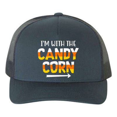 Funny Im With Candy Corn Halloween Matching Couples Yupoong Adult 5-Panel Trucker Hat