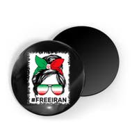 Free Iran Women Life Freedom Bleached Messy Bun Iranian Flag Magnet