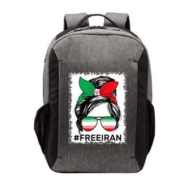 Free Iran Women Life Freedom Bleached Messy Bun Iranian Flag Vector Backpack