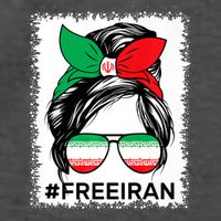 Free Iran Women Life Freedom Bleached Messy Bun Iranian Flag Vector Backpack