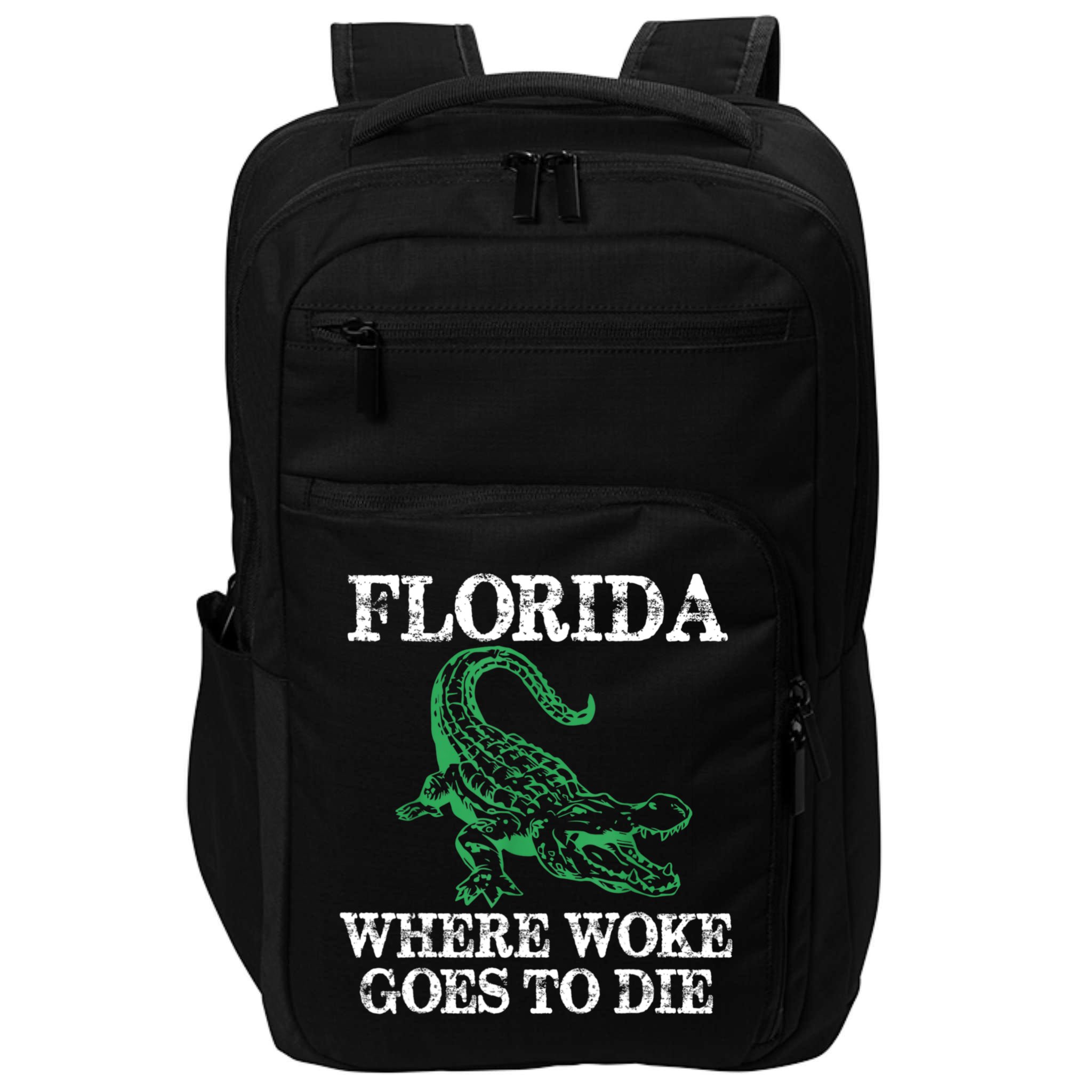 Florida Is Where Woke Goes To Die Crocodile Alligator Impact Tech Backpack