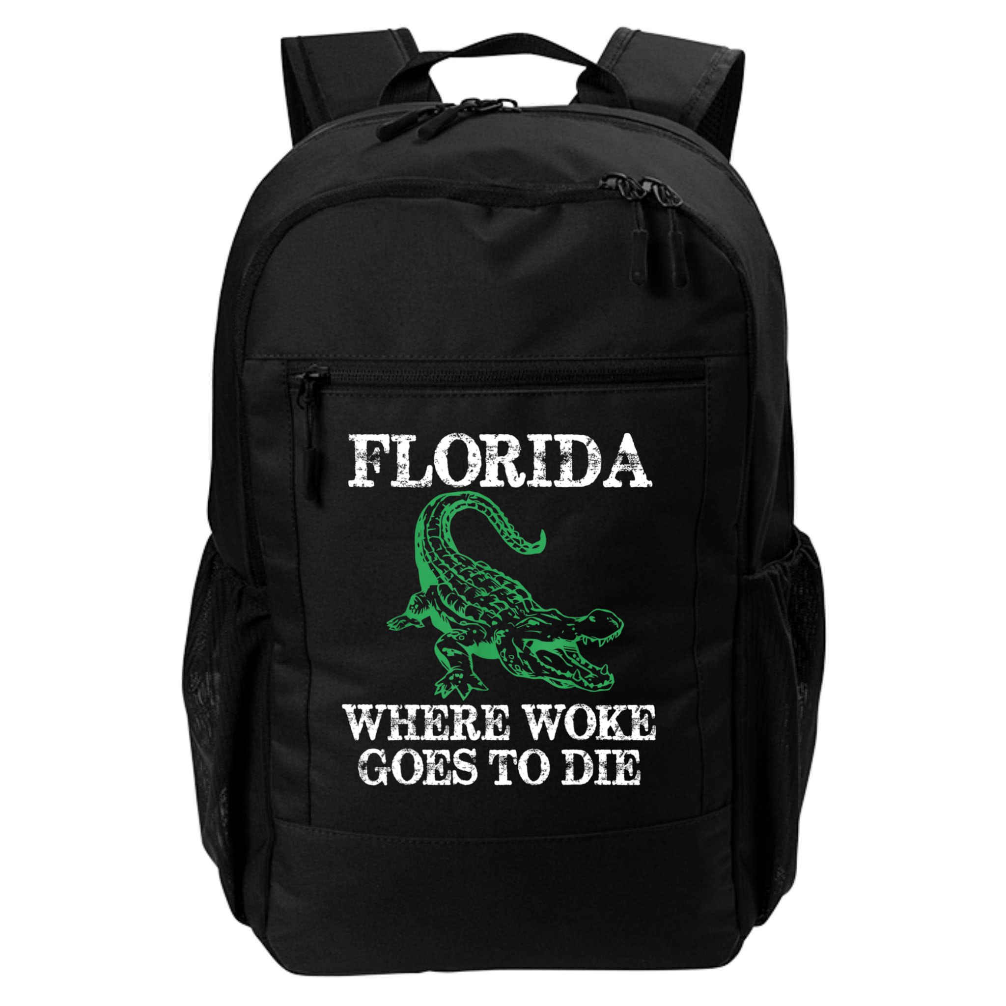 Florida Is Where Woke Goes To Die Crocodile Alligator Backpack