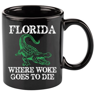 Florida Is Where Woke Goes To Die Crocodile Alligator 11oz C Handle Ceramic Mug