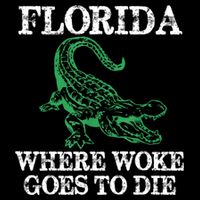 Florida Is Where Woke Goes To Die Crocodile Alligator Cropped Pullover Crew