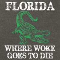 Florida Is Where Woke Goes To Die Crocodile Alligator Cotton Canvas Backpack