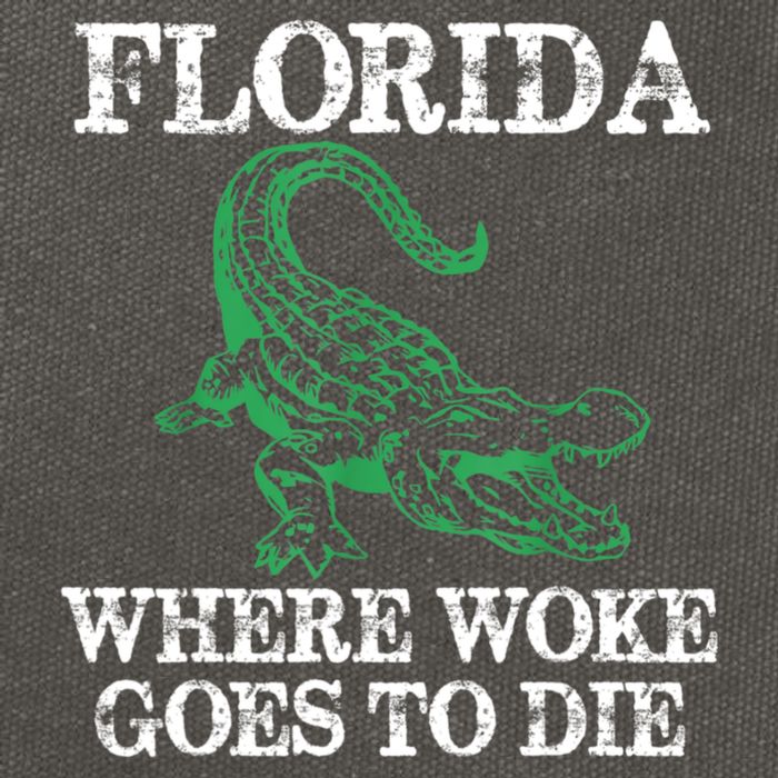Florida Is Where Woke Goes To Die Crocodile Alligator Cotton Canvas Backpack