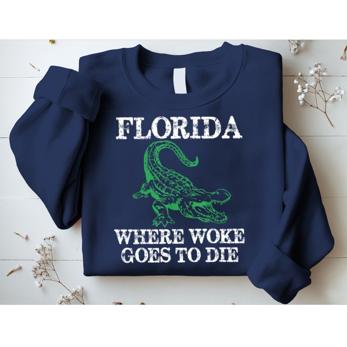 Florida Is Where Woke Goes To Die Crocodile Alligator Sweatshirt
