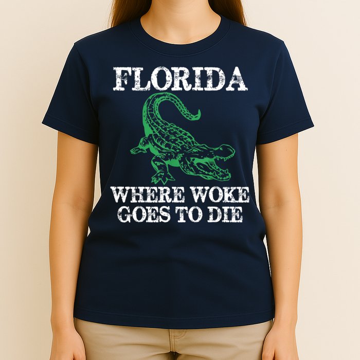 Florida Is Where Woke Goes To Die Crocodile Alligator T-Shirt