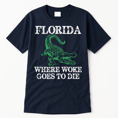 Florida Is Where Woke Goes To Die Crocodile Alligator Tall T-Shirt