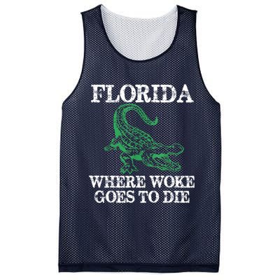 Florida Is Where Woke Goes To Die Crocodile Alligator Mesh Reversible Basketball Jersey Tank