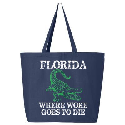 Florida Is Where Woke Goes To Die Crocodile Alligator 25L Jumbo Tote