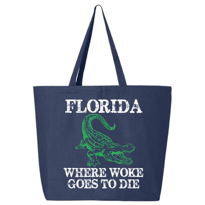 Florida Is Where Woke Goes To Die Crocodile Alligator 25L Jumbo Tote