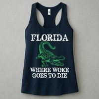 Florida Is Where Woke Goes To Die Crocodile Alligator Womens Tank Top
