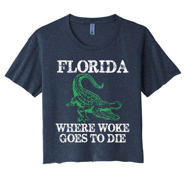 Florida Is Where Woke Goes To Die Crocodile Alligator Crop Top