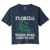 Florida Is Where Woke Goes To Die Crocodile Alligator Crop Top