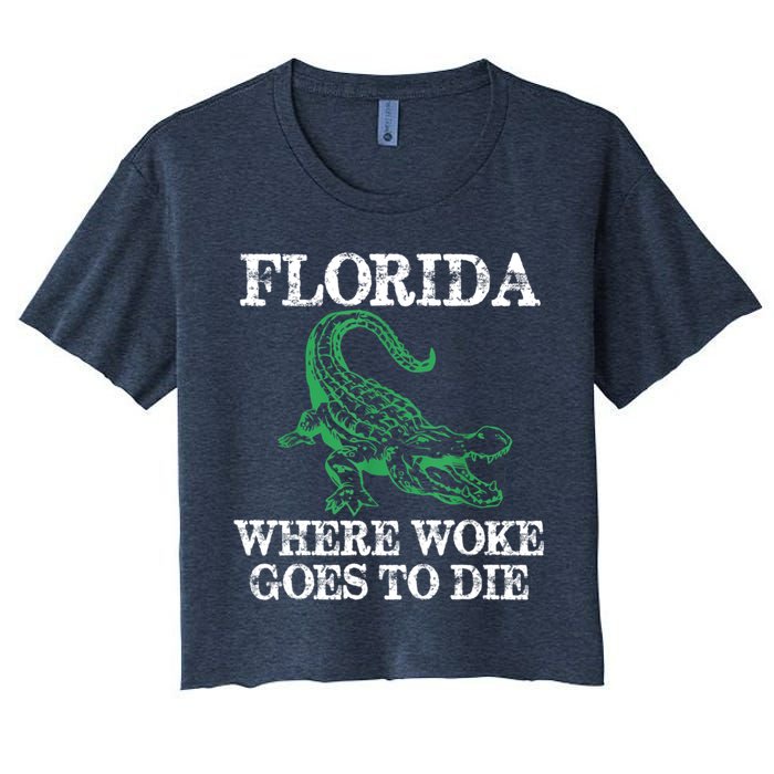 Florida Is Where Woke Goes To Die Crocodile Alligator Crop Top