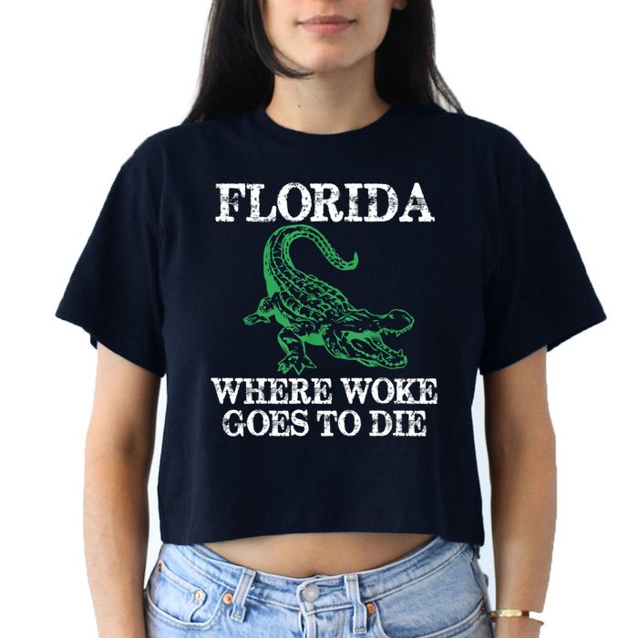 Florida Is Where Woke Goes To Die Crocodile Alligator Crop Top