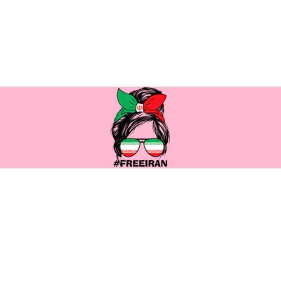 Free Iran Women Life Freedom Messy Bun Iranian Flag Bumper Sticker