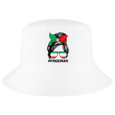 Free Iran Women Life Freedom Messy Bun Iranian Flag Cool Comfort Performance Bucket Hat