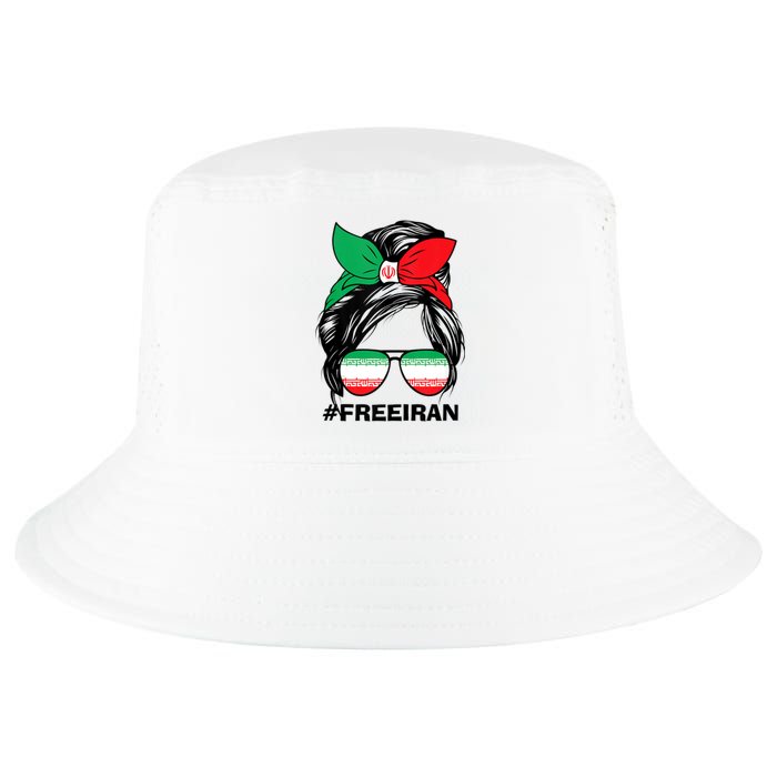 Free Iran Women Life Freedom Messy Bun Iranian Flag Cool Comfort Performance Bucket Hat