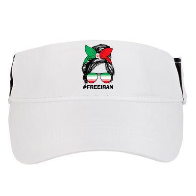 Free Iran Women Life Freedom Messy Bun Iranian Flag Adult Drive Performance Visor
