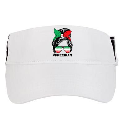 Free Iran Women Life Freedom Messy Bun Iranian Flag Adult Drive Performance Visor