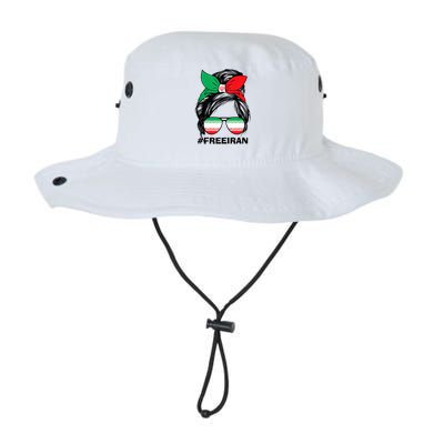 Free Iran Women Life Freedom Messy Bun Iranian Flag Legacy Cool Fit Booney Bucket Hat