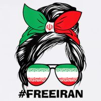 Free Iran Women Life Freedom Messy Bun Iranian Flag Flat Bill Trucker Hat