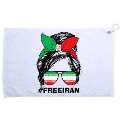 Free Iran Women Life Freedom Messy Bun Iranian Flag Grommeted Golf Towel