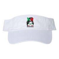 Free Iran Women Life Freedom Messy Bun Iranian Flag Valucap Bio-Washed Visor