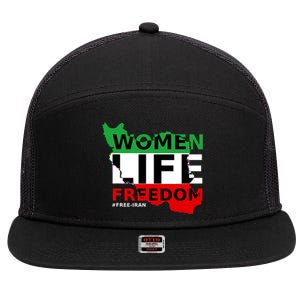 Free Iran Women Life Freedom Stand With Persian Women,Iran 7 Panel Mesh Trucker Snapback Hat