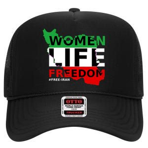 Free Iran Women Life Freedom Stand With Persian Women,Iran High Crown Mesh Back Trucker Hat