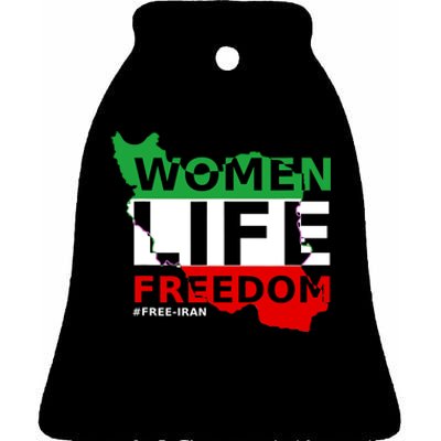 Free Iran Women Life Freedom Stand With Persian Women,Iran Ceramic Bell Ornament