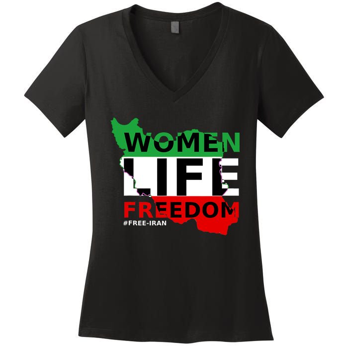 Free Iran Women Life Freedom Stand With Persian Women,Iran Women's V-Neck T-Shirt