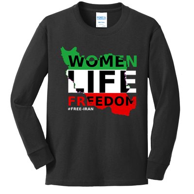 Free Iran Women Life Freedom Stand With Persian Women,Iran Kids Long Sleeve Shirt