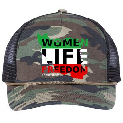 Free Iran Women Life Freedom Stand With Persian Women,Iran Retro Rope Trucker Hat Cap