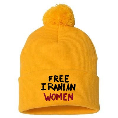 Free Iranian Women Mahsa Amini Iran #MAHSAAMINI Pom Pom 12in Knit Beanie