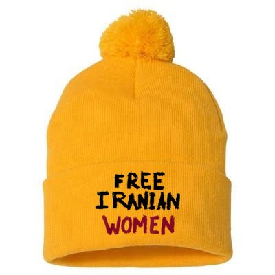 Free Iranian Women Mahsa Amini Iran #MAHSAAMINI Pom Pom 12in Knit Beanie