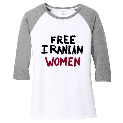 Free Iranian Women Mahsa Amini Iran #MAHSAAMINI Women's Tri-Blend 3/4-Sleeve Raglan Shirt