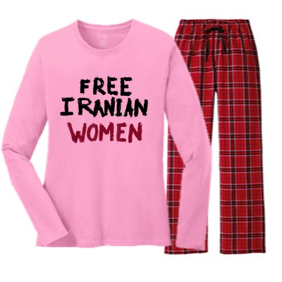 Free Iranian Women Mahsa Amini Iran #MAHSAAMINI Women's Long Sleeve Flannel Pajama Set 