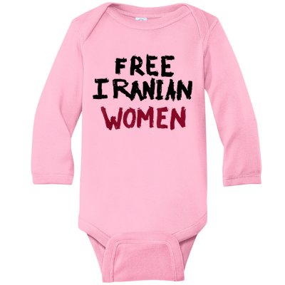 Free Iranian Women Mahsa Amini Iran #MAHSAAMINI Baby Long Sleeve Bodysuit