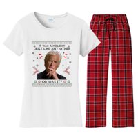 Funny It Was A Holiday Just Like Any Other Or Was It Raglan Baseball Women's Flannel Pajama Set