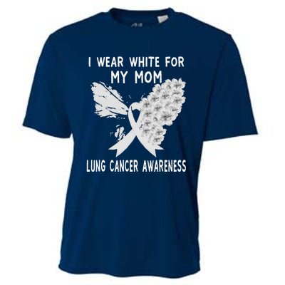 Funny I Wear White Ribbon Lung Cancer Awareness Cooling Performance Crew T-Shirt